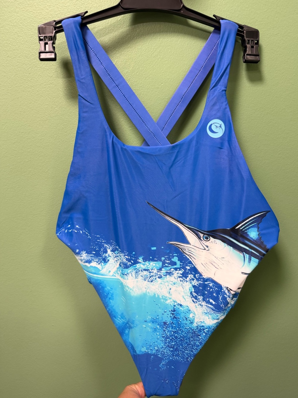 Blue Marlin Graphic Reversible One-Piece Swimsuit NWT - Picture 3 of 8